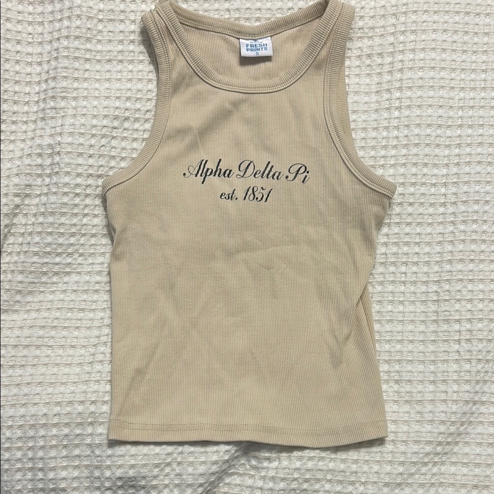 Tan Alpha Delta Pi Tank Top